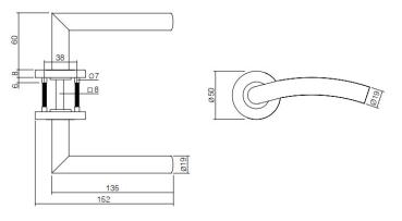 ProGriff TD-Piano Lisa 90° auf Rosette– Edelstahl